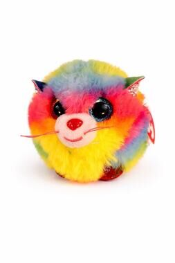 Ty Puffies Gizmo Rainbow Cat Plush October 6 Birthday NWT